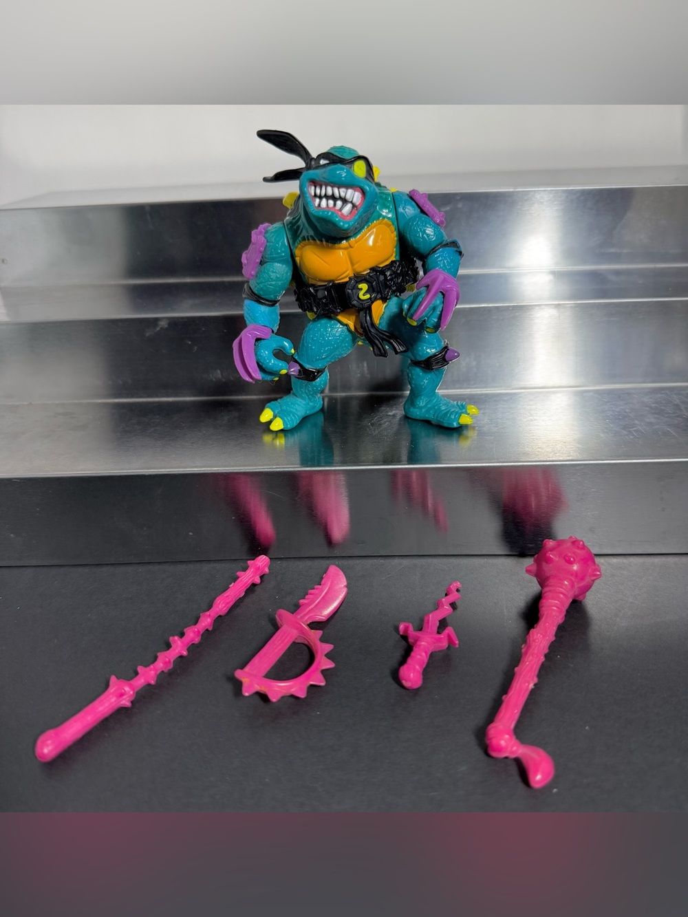 Vintage 1990 TMNT Slash Action Figure 100% Complete Playmates
